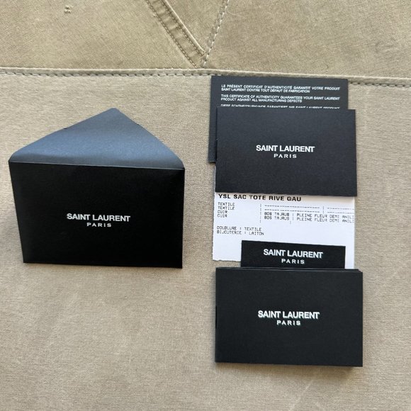 Authentic Saint Laurent Rive Gauche Tote. Never Used. Auth Card+Original Pack. - Picture 8 of 8